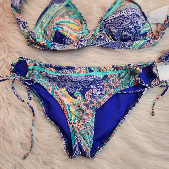 NWT Kenneth Cole Reaction Paisley Print Bikini Set, Size S - Picture 11 of 15